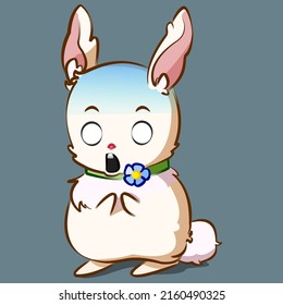 Cute little bunny is shocked