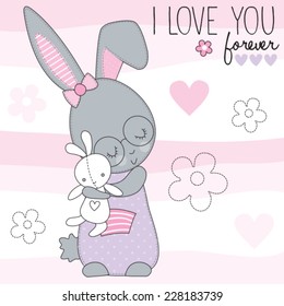 cute little bunny vector illustration