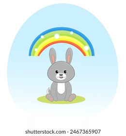 Cute little bunny vector illustration. Suitable bunny illlustration for children's books, educational materials