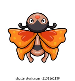 Cute little butterfly cartoon flying