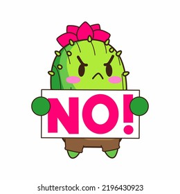 cute little cactus cartoon vector illustration, cactus vector