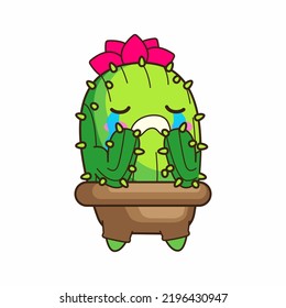 cute little cactus cartoon vector illustration, cactus vector
