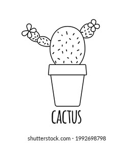 Cute little cactus icon. Vector illustration EPS10
