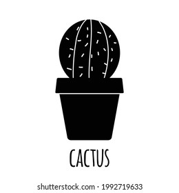 Cute little cactus icon. Vector illustration EPS10