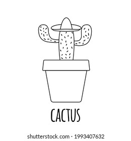 Cute little cactus icon. Vector illustration EPS10