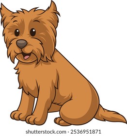 Cute little cairn terrier dog vector illustration