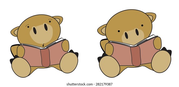 cute little camel reading cartoon set in vector format very easy to edit