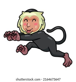 Cute little capuchin monkey cartoon running