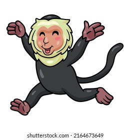 Cute little capuchin monkey cartoon running