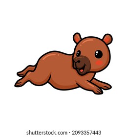 Cute little capybara cartoon posing