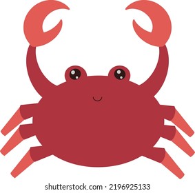 Cute Little Cartoon Crab With A Face