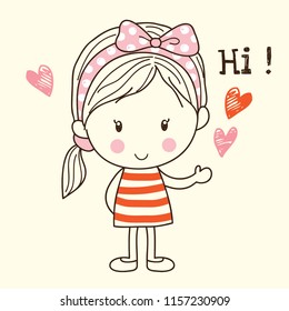 Cute Little Cartoon Girl