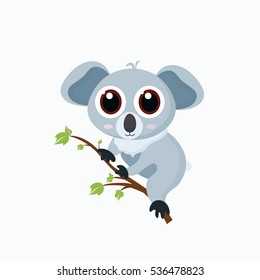 Cute little cartoon koala.
