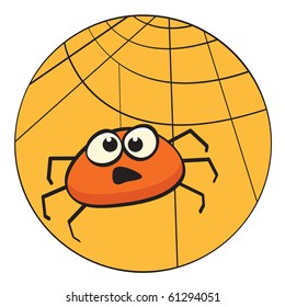 Cute little cartoon spider. Vector illustration