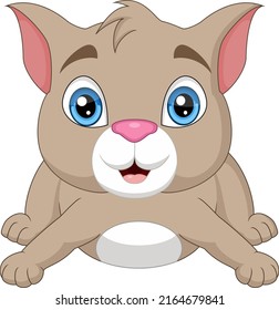Cute little cat cartoon lying down