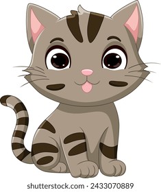 Cute little cat cartoon sitting