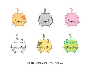 cute little cat cartoon vector