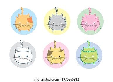 cute little cat cartoon vector