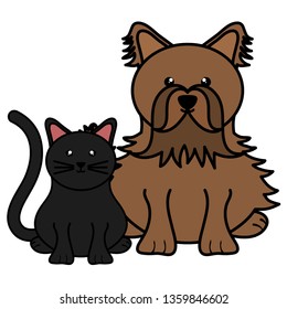 cute little cat and dog mascots