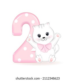 Cute little Cat  Happy birthday 2 years old