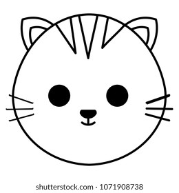 cute and little cat head character