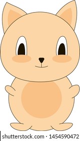 Pequeño gato, ilustración, vector sobre fondo blanco.