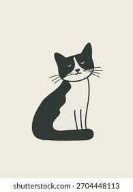 Lindo pequeño gato ilustración Vector concepto de Diseño gráfico