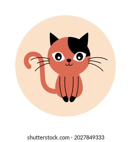 cute little cat kitten graphic sticker vector