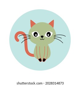 cute little cat kitten graphic sticker vector