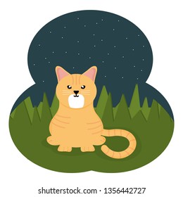 cute little cat mascot in the field