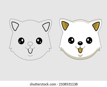 Cute little cat portrait Vector , Premium Quality
