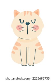 cute little cat seated character