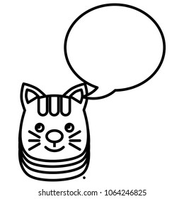 cute little cat with speech bubbles