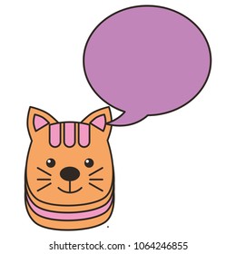 cute little cat with speech bubbles