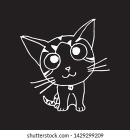a cute little cat is standing
