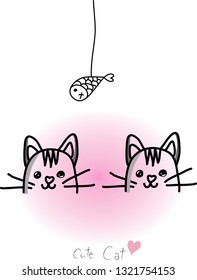 cute little cat vector.