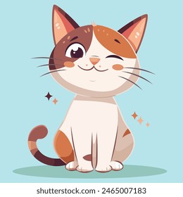 Cute little cat vector artwork for children book