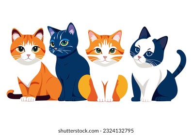 cute little cat vector illustration