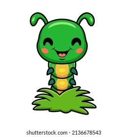 Cute little caterpillar cartoon character