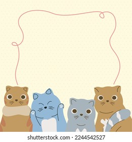 cute little cats characters frame