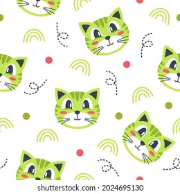 Diseño de ilustraciones de patrones de gatos pequeños