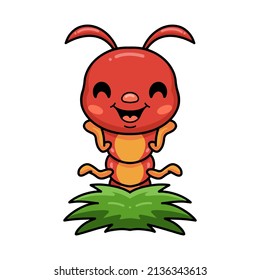 Cute little centipede cartoon character