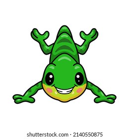 Cute little chameleon cartoon character