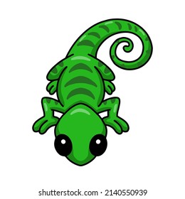 Cute little chameleon cartoon character