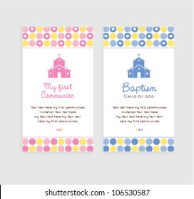 Cute Little Chapel Baptism, Communion or Confirmation invitation