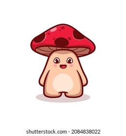 cute little character mascot mushroom vector illustration design