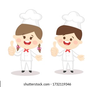 Cute Little Chef Character Vector