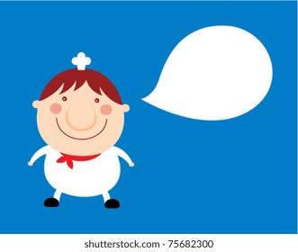 cute little chef greeting message