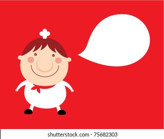 cute little chef greeting message