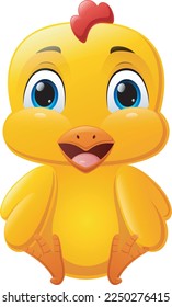 Cute little chick cartoon sitting